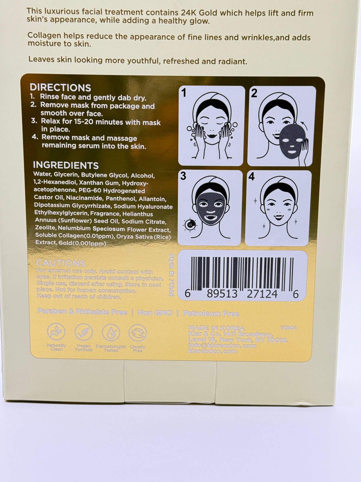 AZURE 24K GOLD & COLLAGEN FIRMING FACE MASK